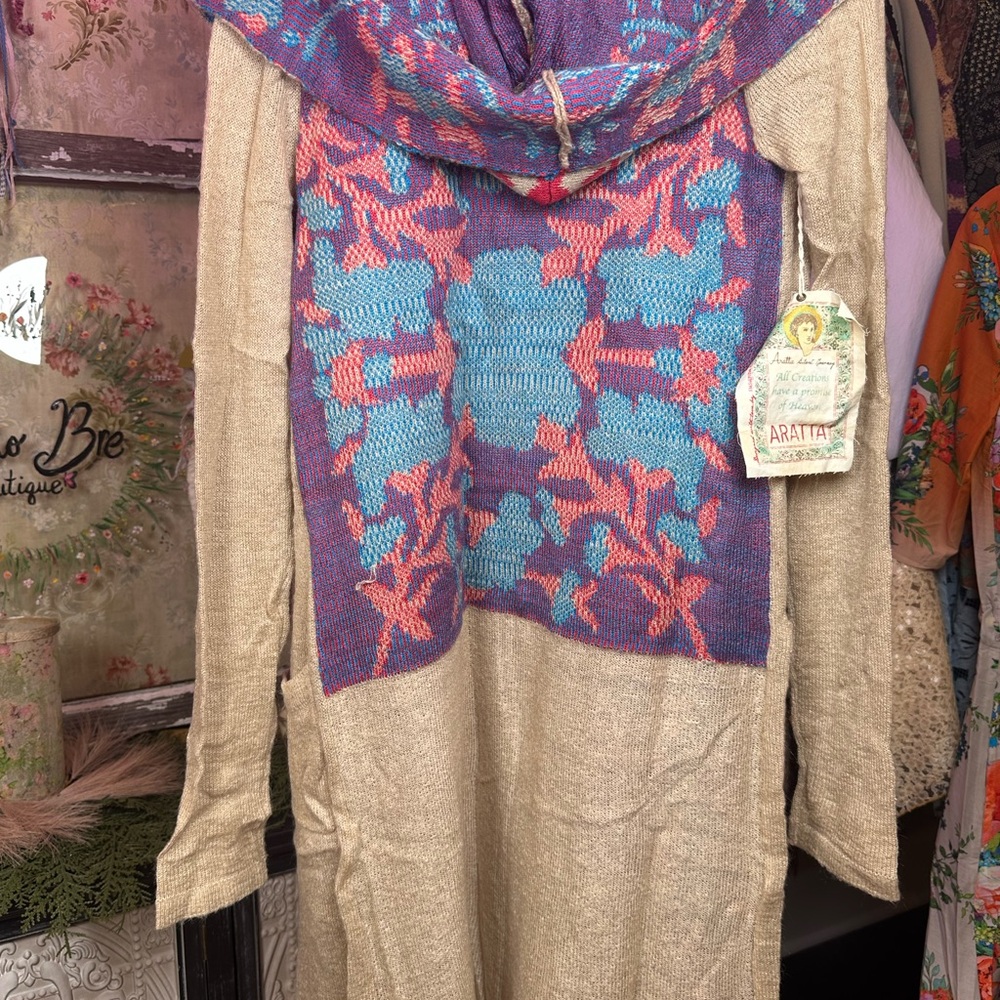 Aratta Beige and Multicolor Patterned Cardigan wi… - image 8